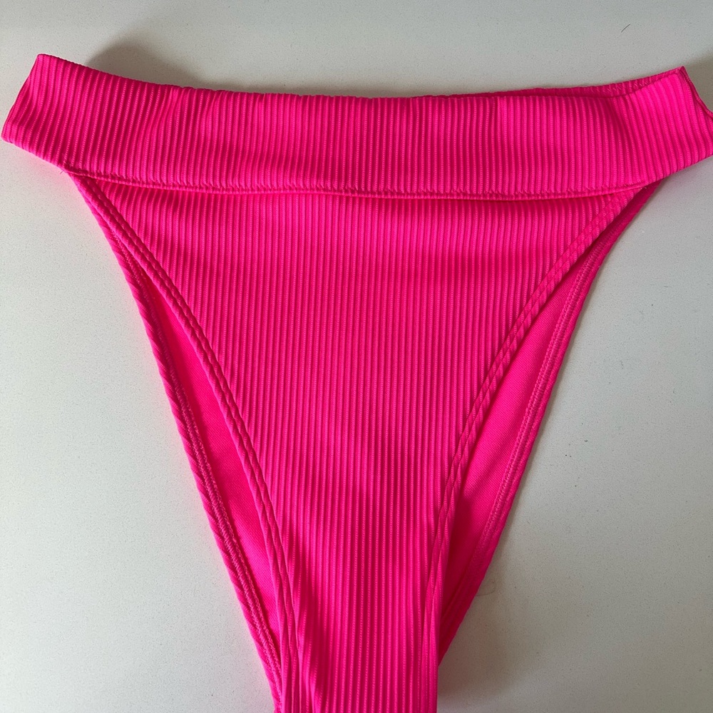 Hollister Hot Pink Ribbed Bikini Bottom